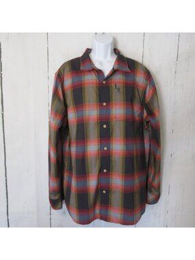 Browning Shirt XL X Large Plaid Button Up Long Sleeve